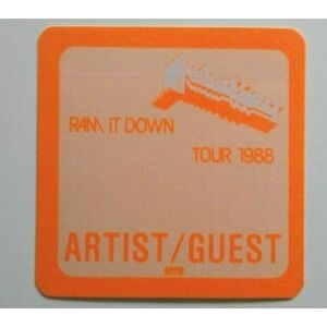 Judas Priest Backstage Pass Original 1988 Concert Tour Heavy Metal Rock Orange